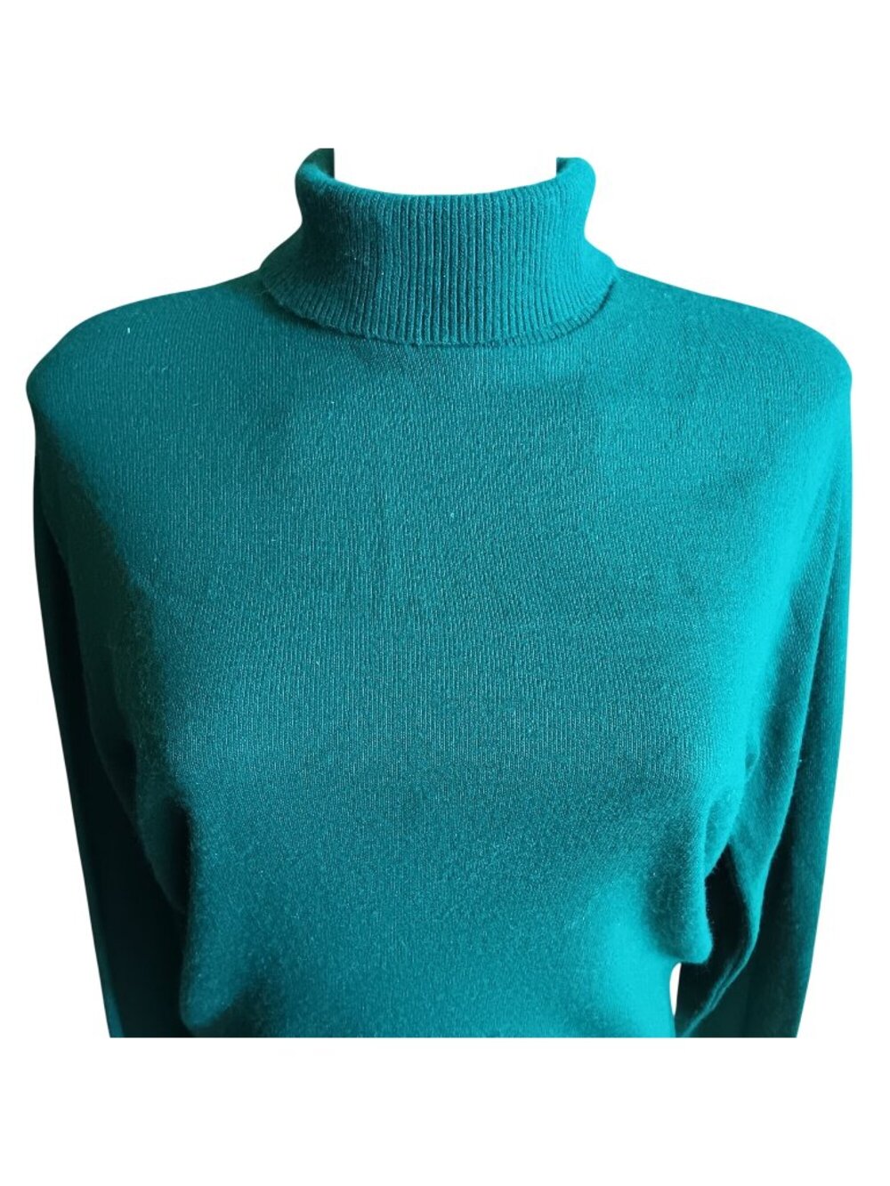 True Vintage Large Turtleneck Sweater 1970's Sweetree Zipback Buttery Green Boho